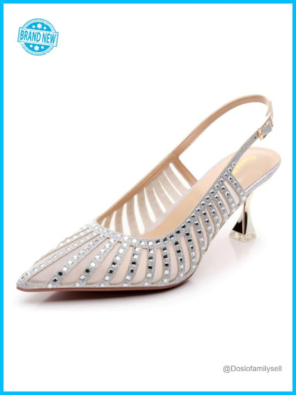 Slingback Kitten Heel Pointed Toe Dress Pumps Buckle Closure